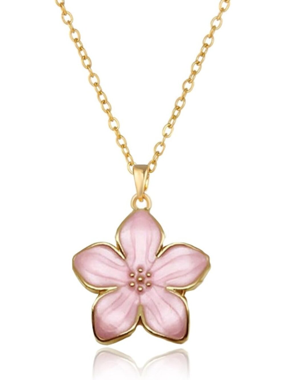 Blossom of Honor Pink Necklace - Mulan-Inspired Floral Jewelry Gift